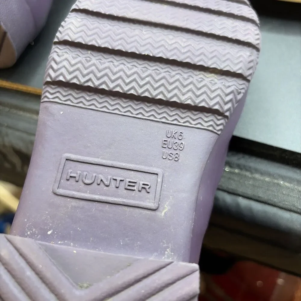 HUNTER Original Tour Womens Size 8 Boots Tall Purple Shoes